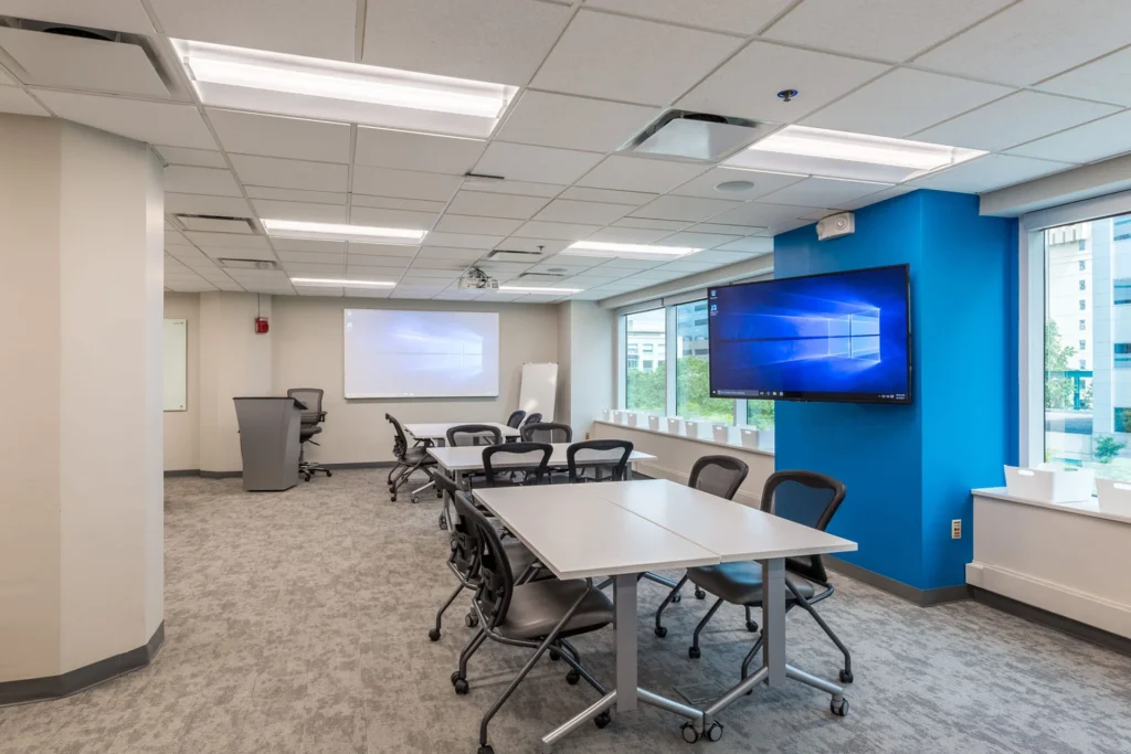 Transform training experience with WorkSocial corporate training venue pod-style team training rooms for rent in NJ.